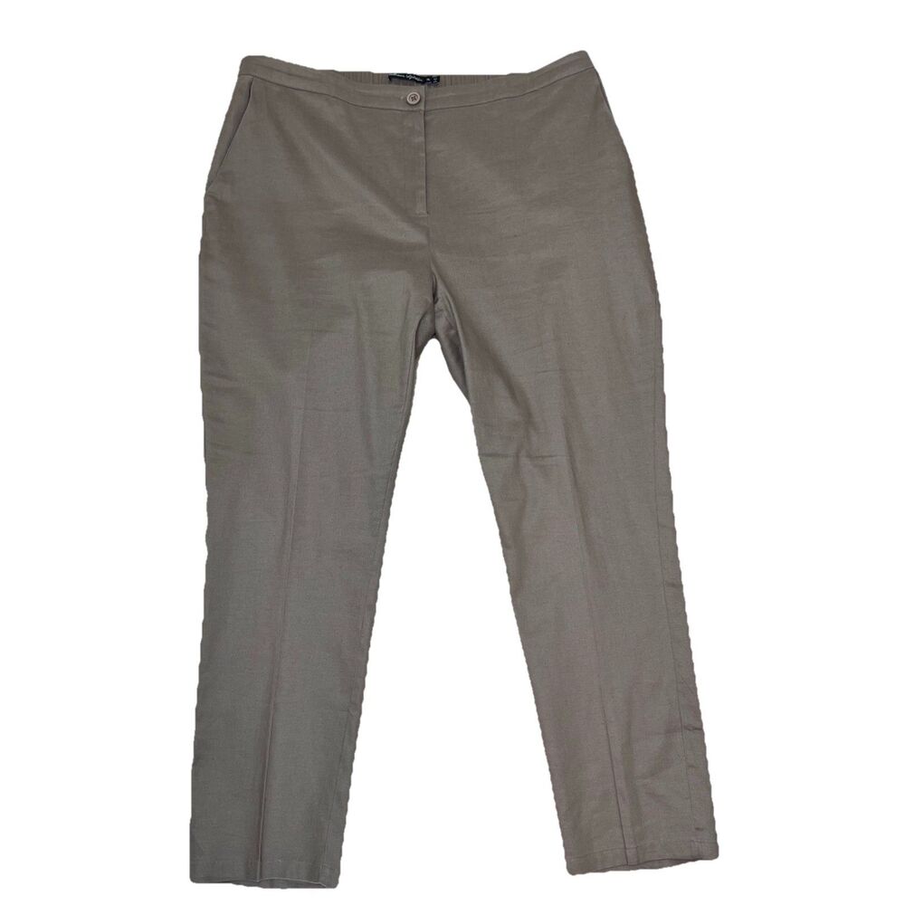 Gudrun Sjoden Pants Women’s Beige XL Lagenlook Old Money Linen Blend Trouser